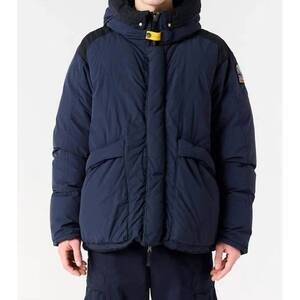 NEW PARAJUMPERS percival hooded down jacket in blue navy